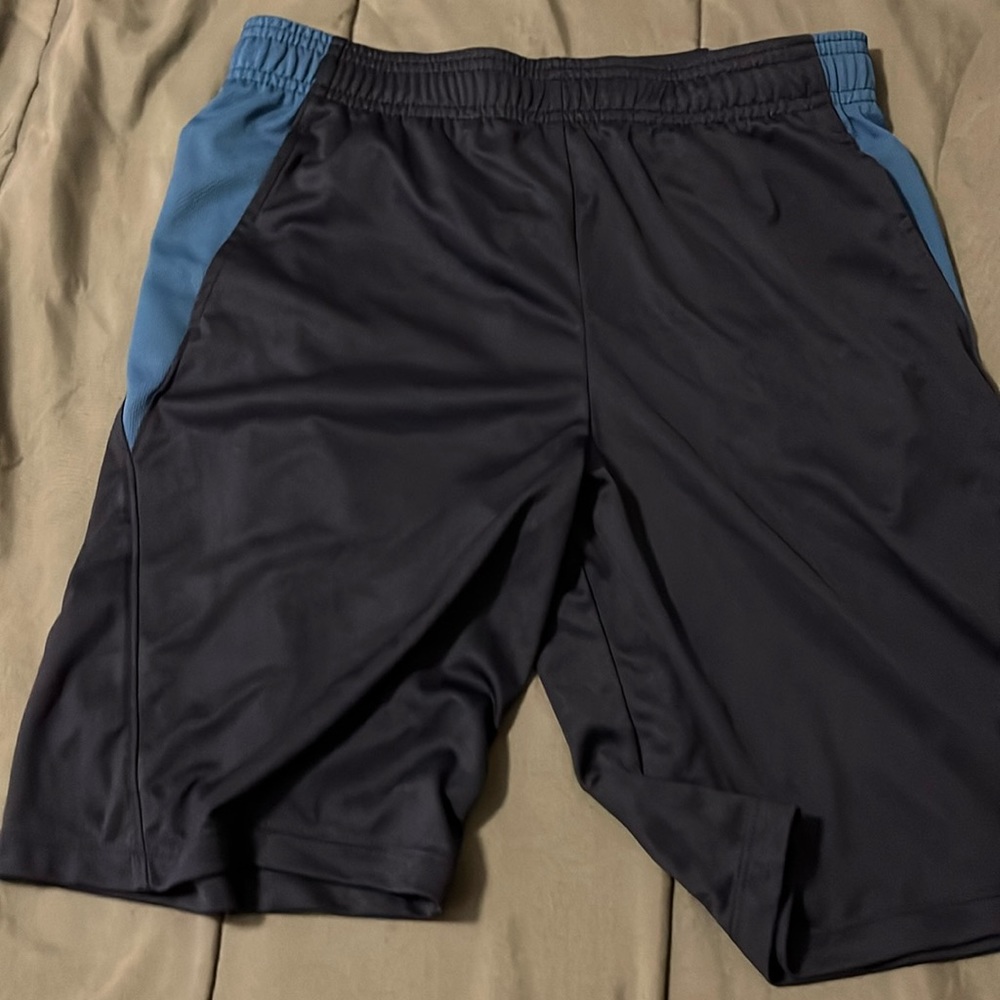 Blue and black shorts